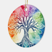 Regenboogboom van het leven keramisch ornament (Links)