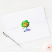 Regenboogboom van het leven ronde sticker (Envelop)