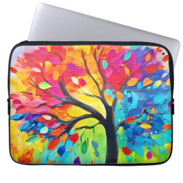 Regenboogboom van het leven schilderen laptop sleeve