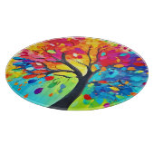 Regenboogboom van het leven schilderen snijplank (Hoek)