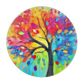 Regenboogboom van het leven schilderen snijplank (Voorkant)