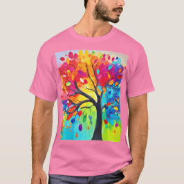 Regenboogboom van het leven schilderen t-shirt