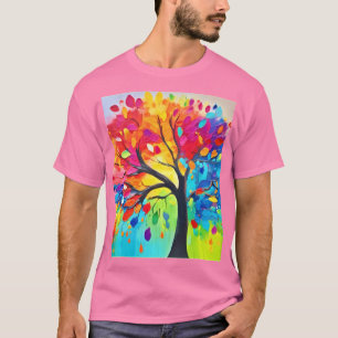 Regenboogboom van het leven schilderen t-shirt