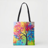 Regenboogboom van het leven schilderen tote bag (Voorkant)