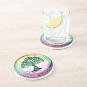 Regenboogboom van het leven van Amelia Carrie Zandsteen Onderzetter (Zijkant)