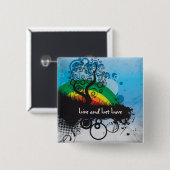 regenboogboom vierkante button 5,1 cm (Voorkant /achterkant)