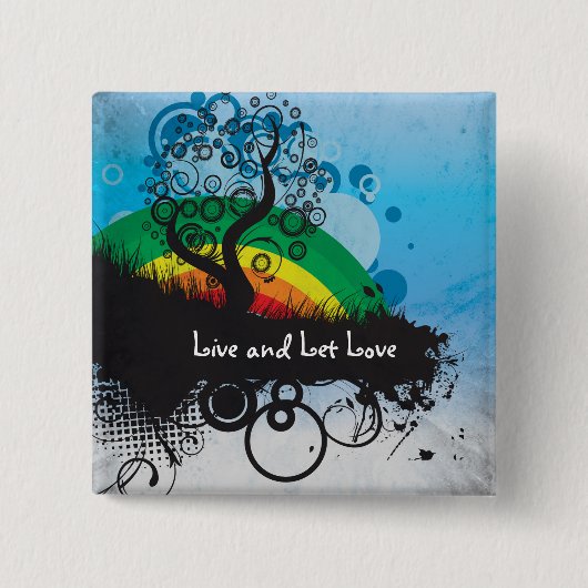 regenboogboom vierkante button 5,1 cm (Voorkant)