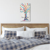 Regenboogboom voor meerkleurige mozaïeken van het  canvas afdruk (Insitu (Slaapkamer))