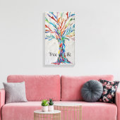 Regenboogboom voor meerkleurige mozaïeken van het  canvas afdruk (Insitu (Woonkamer))