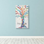 Regenboogboom voor meerkleurige mozaïeken van het  canvas afdruk (Insitu (Houten vloer))