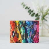 regenboogborduurfloss | Threads | naaien Briefkaart (Staand voorkant)
