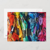 regenboogborduurfloss | Threads | naaien Briefkaart (Voorkant / Achterkant)