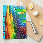 Regenboogbos Zonsondergang Dromen Theedoek (Quarter Fold)