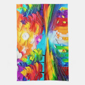 Regenboogbos Zonsondergang Dromen Theedoek (Verticaal)