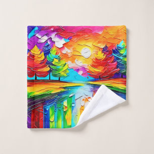 Regenboogbos Zonsondergang Droombeelden Bad Handdoek