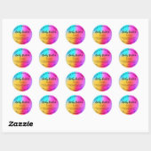 regenboogboter ronde sticker (Vel)