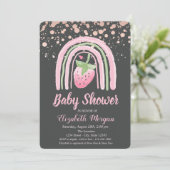 Regenboogbraam, Roos goudStippen Baby shower Kaart (Staand voorkant)