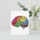 Regenboogbrain Briefkaart (Staand voorkant)