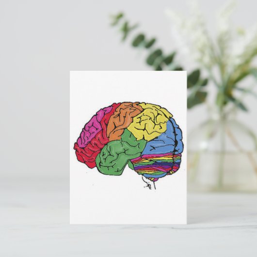 Regenboogbrain Briefkaart (Staand voorkant)