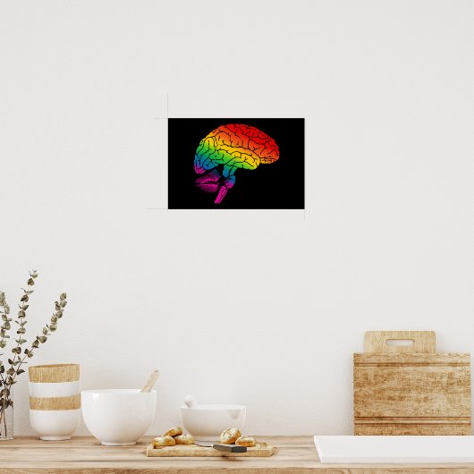 Regenboogbrain Poster (Keuken)