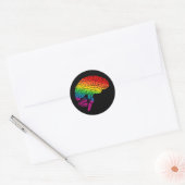 Regenboogbrain Ronde Sticker (Envelop)