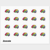 Regenboogbrain Ronde Sticker (Vel)