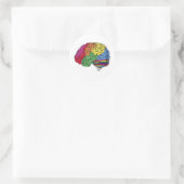 Regenboogbrain Ronde Sticker (Tas)