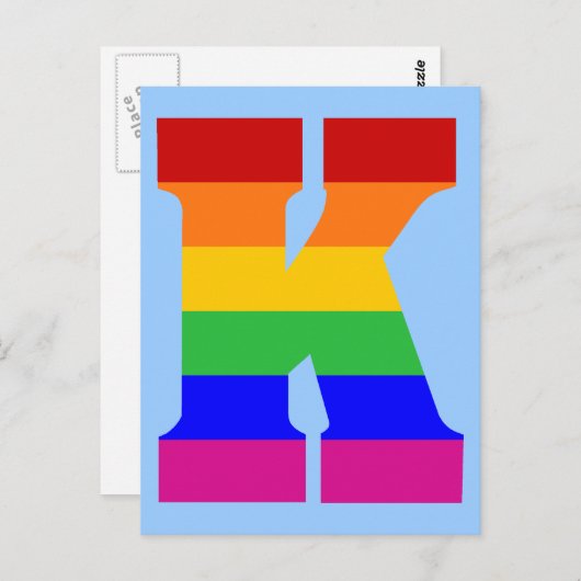 Regenboogbrief K Briefkaart (Voorkant / Achterkant)