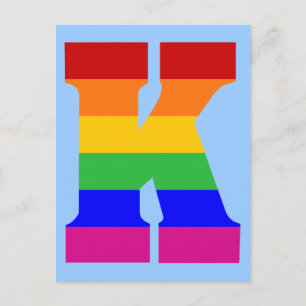 Regenboogbrief K Briefkaart