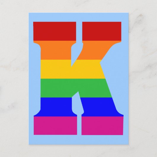 Regenboogbrief K Briefkaart (Voorkant)