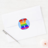 Regenboogbrief K Ronde Sticker (Envelop)