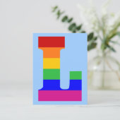 Regenboogbrief L Briefkaart (Staand voorkant)