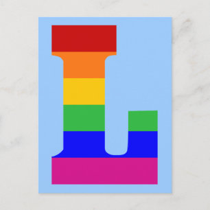 Regenboogbrief L Briefkaart