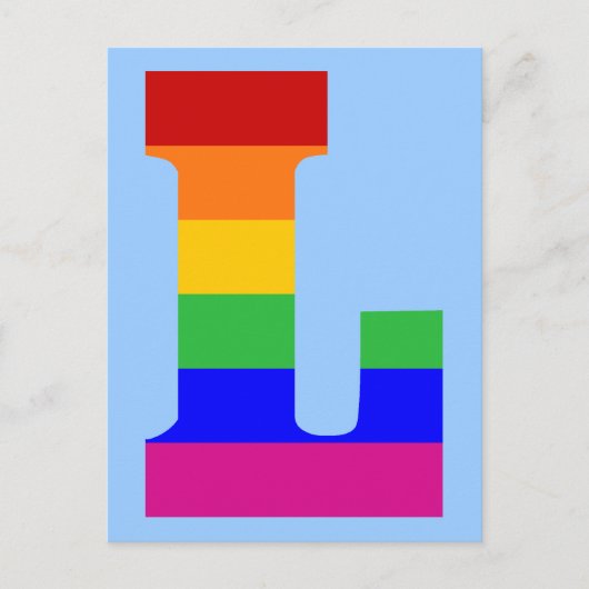 Regenboogbrief L Briefkaart (Voorkant)