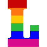 Regenboogbrief L Fotobeeldje Ornament<br><div class="desc">Een eenvoudige letter van het alfabet in regenboogstrepen. Een perfect cadeau voor iedereen met initiaal L</div>