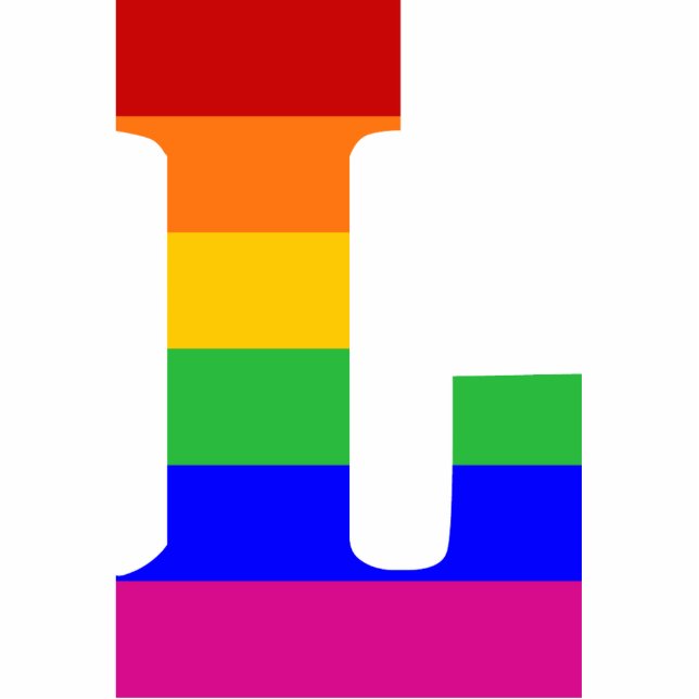 Regenboogbrief L Fotobeeldje Ornament (Voorkant)