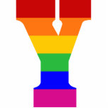 Regenboogbrief Y Fotobeeldje Ornament<br><div class="desc">Een eenvoudige letter van het alfabet in regenboogstrepen. Een perfect cadeau voor iedereen met initiaal Y</div>
