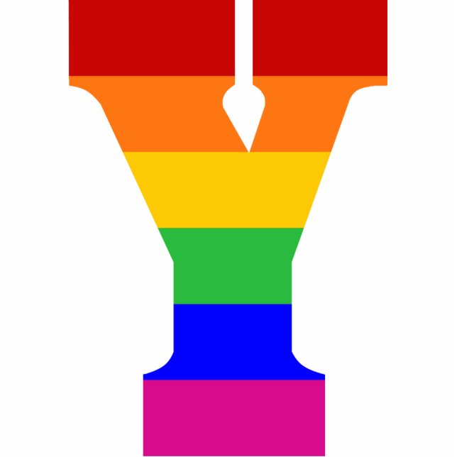 Regenboogbrief Y Fotobeeldje Ornament (Voorkant)