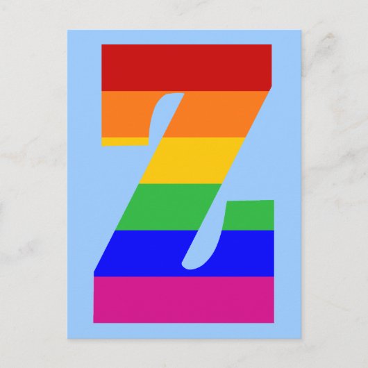 Regenboogbrief Z Briefkaart (Voorkant)