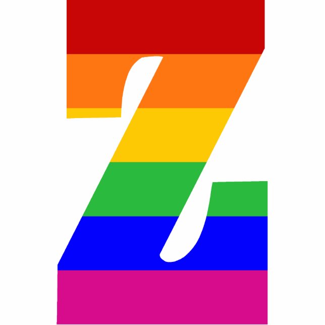 Regenboogbrief Z Fotobeeldje Ornament (Voorkant)