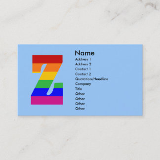 Regenboogbrief Z Visitekaartje
