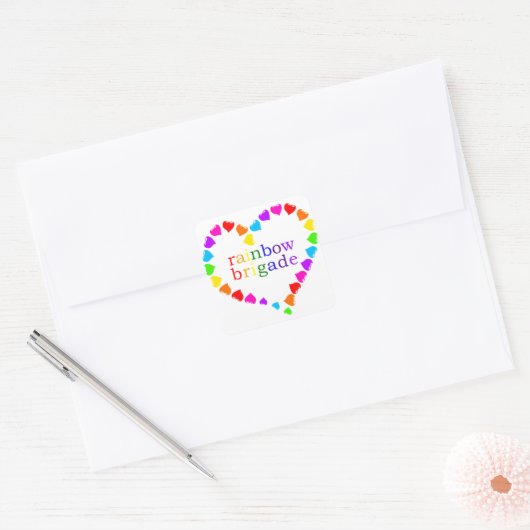 Regenboogbrigade Vierkante Sticker (Envelop)
