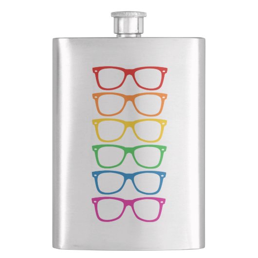 Regenboogbril Heupfles (Voorkant)