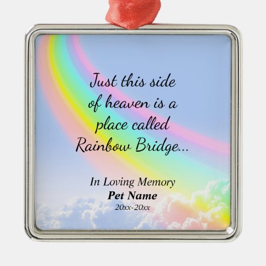Regenboogbrug Aangepaste gedenkornament Metalen Ornament (Voorkant)