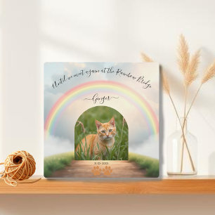 Regenboogbrug - Aangepaste kattenherdenking Fotoplaat