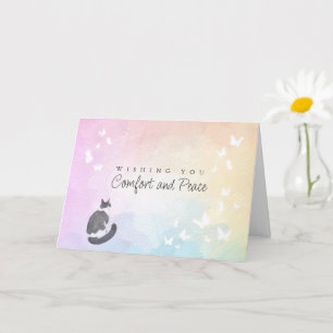Regenboogbrug Aquarel Tuxedo Kat Verlies Sympathie Kaart