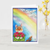 Regenboogbrug en katten kaart (Gele Bloem)
