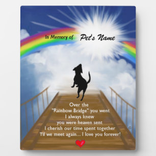 Regenboogbrug Herdenkingsgedicht voor Honden Fotoplaat