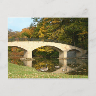 Regenboogbrug in de herfst bij Grove City College Briefkaart
