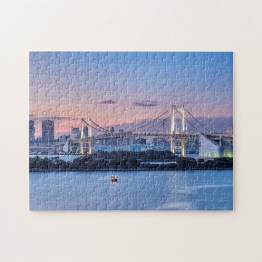 Regenboogbrug in de schemering legpuzzel (Horizontaal)